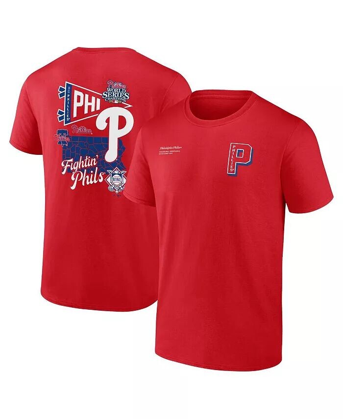 

Мужская красная футболка Philadelphia Phillies с разрезом в зоне Fanatics, красный