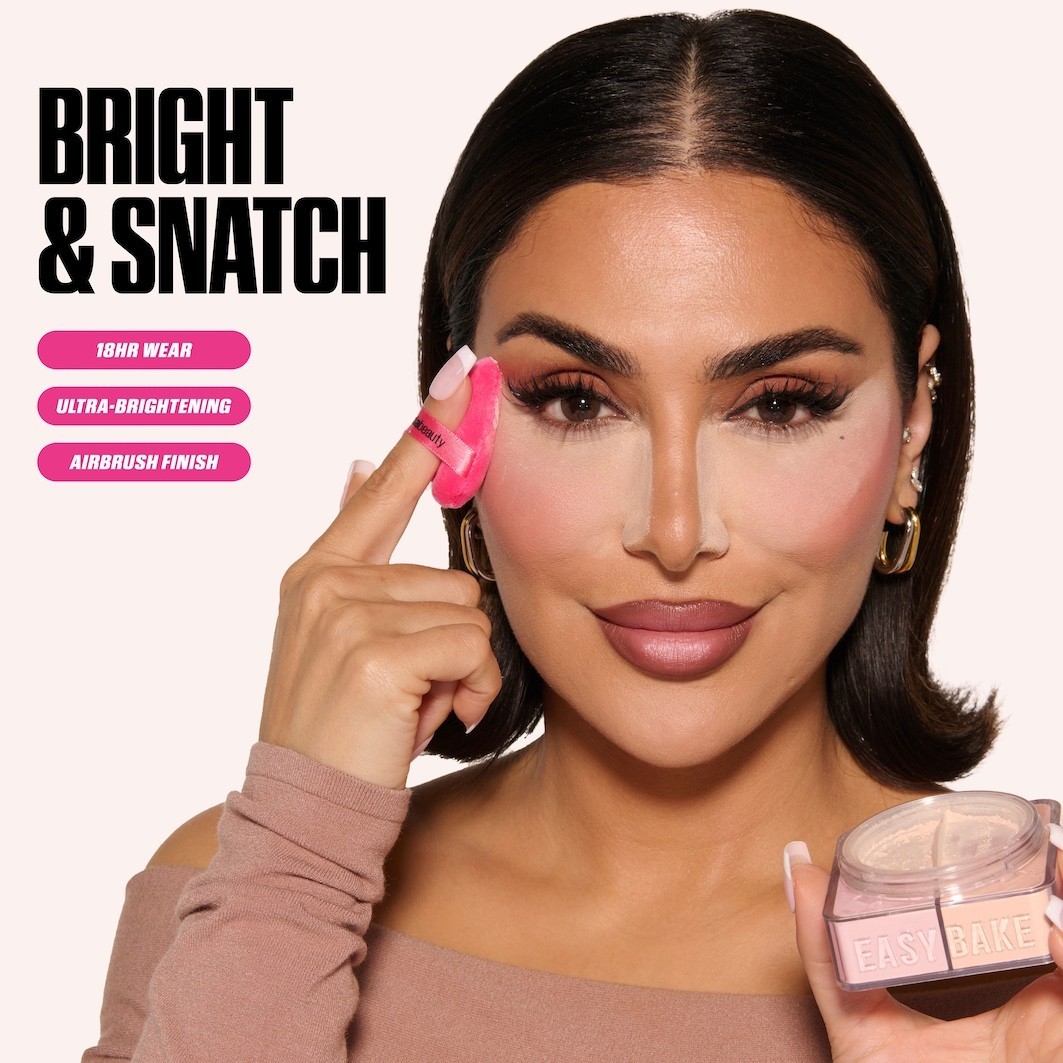 Пудра для лица easy bake duo loose powder Huda Beauty, cherry peach, вес 13 гр. — фото 3