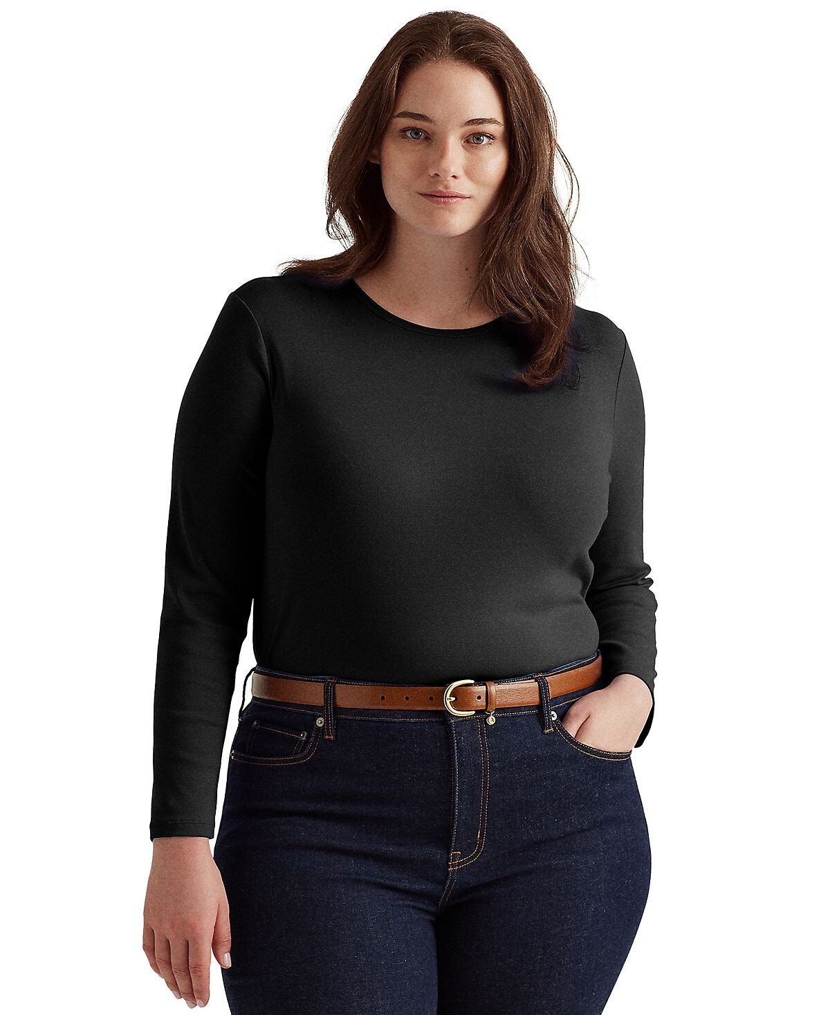 

Эластичная футболка с длинными рукавами больших размеров Lauren Ralph Lauren