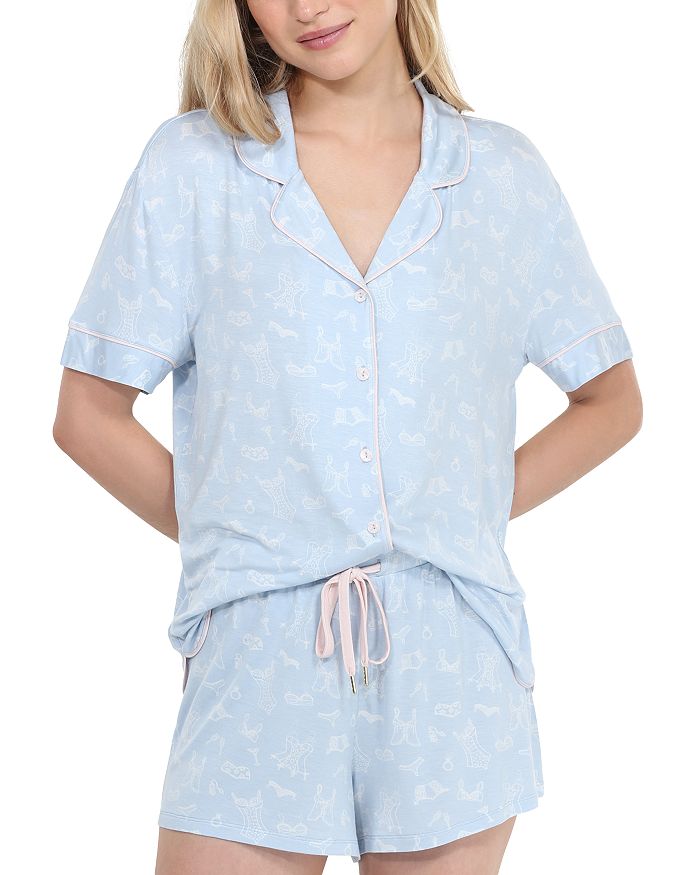 

Американский короткий комплект пижамы All American Shortie Honeydew, синий