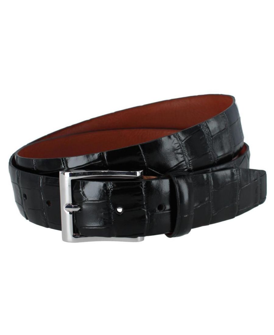 

Мужской кожаный ремень Elias с тиснением под крокодила, ширина 35 мм TRAFALGAR, Black