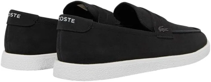 Мужские слипоны Lacoste Cochet из замши, черно-белый — фото 3