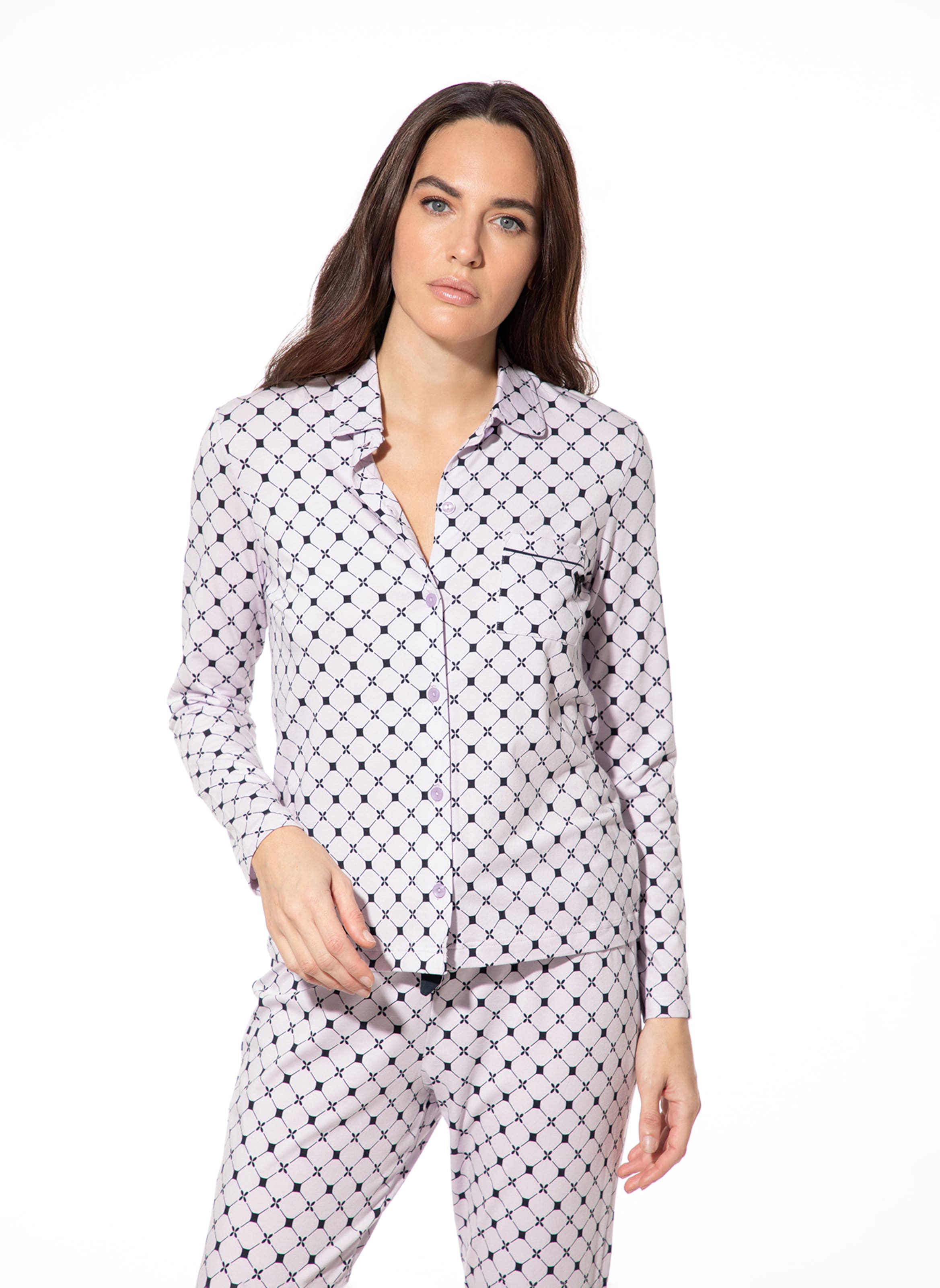 

Sanetta Пижамная рубашка в пастельно-розовом цвете