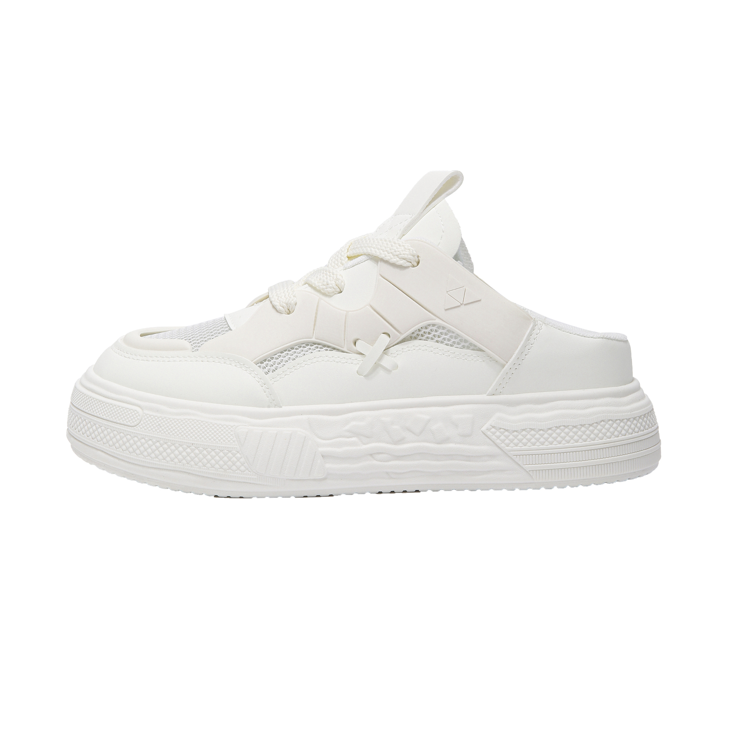 

Wooden Rabbit Мужские белые тапочки с закрытым носком и резиновой подошвой устойчивые к истиранию, цвет White