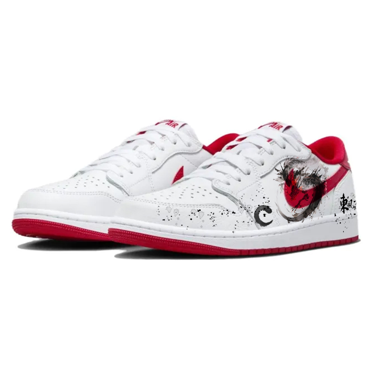 

Кроссовки Air Jordan 1 Vintage Basketball Shoes Unisex Low-top White/red, белый/красный