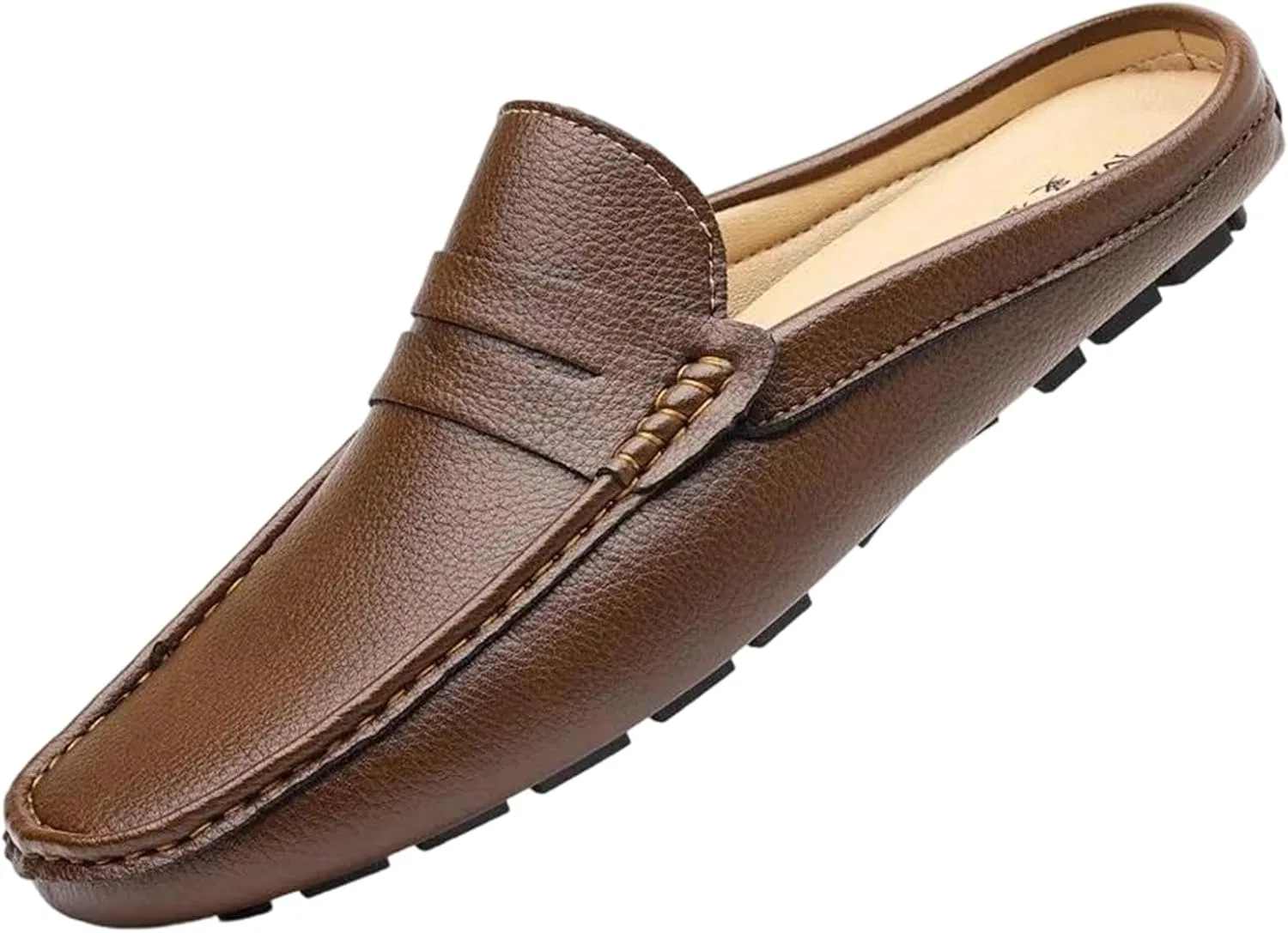 Мужские лоферы кожаные Adhdyuud Moccasins, коричневый