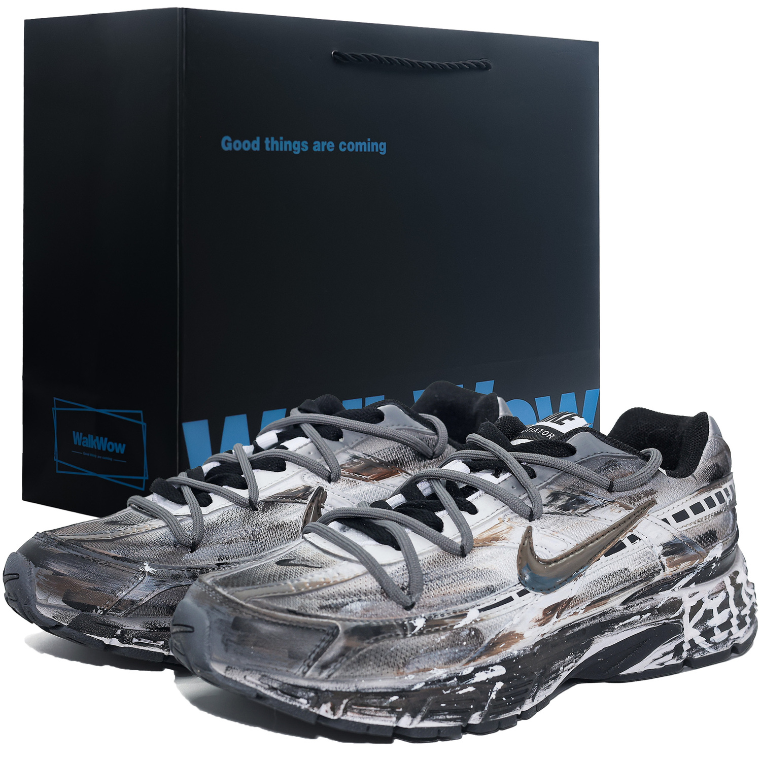 

Nike Дышащие кроссовки Initiator низкие повседневные для города и бега унисекс black brown