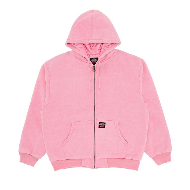 

Толстовка Supreme x Dickies Quilted Lined Zip Up Hooded Sweatshirt Dusty Pink, розовый