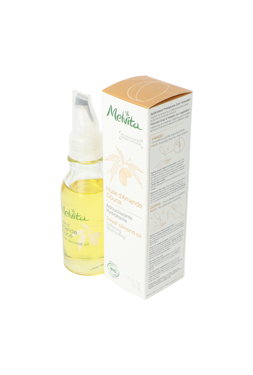 Масло для лица Melvita — Sweet Almond Oil Смягчающее и увлажняющее и тела, 50 мл — фото 3