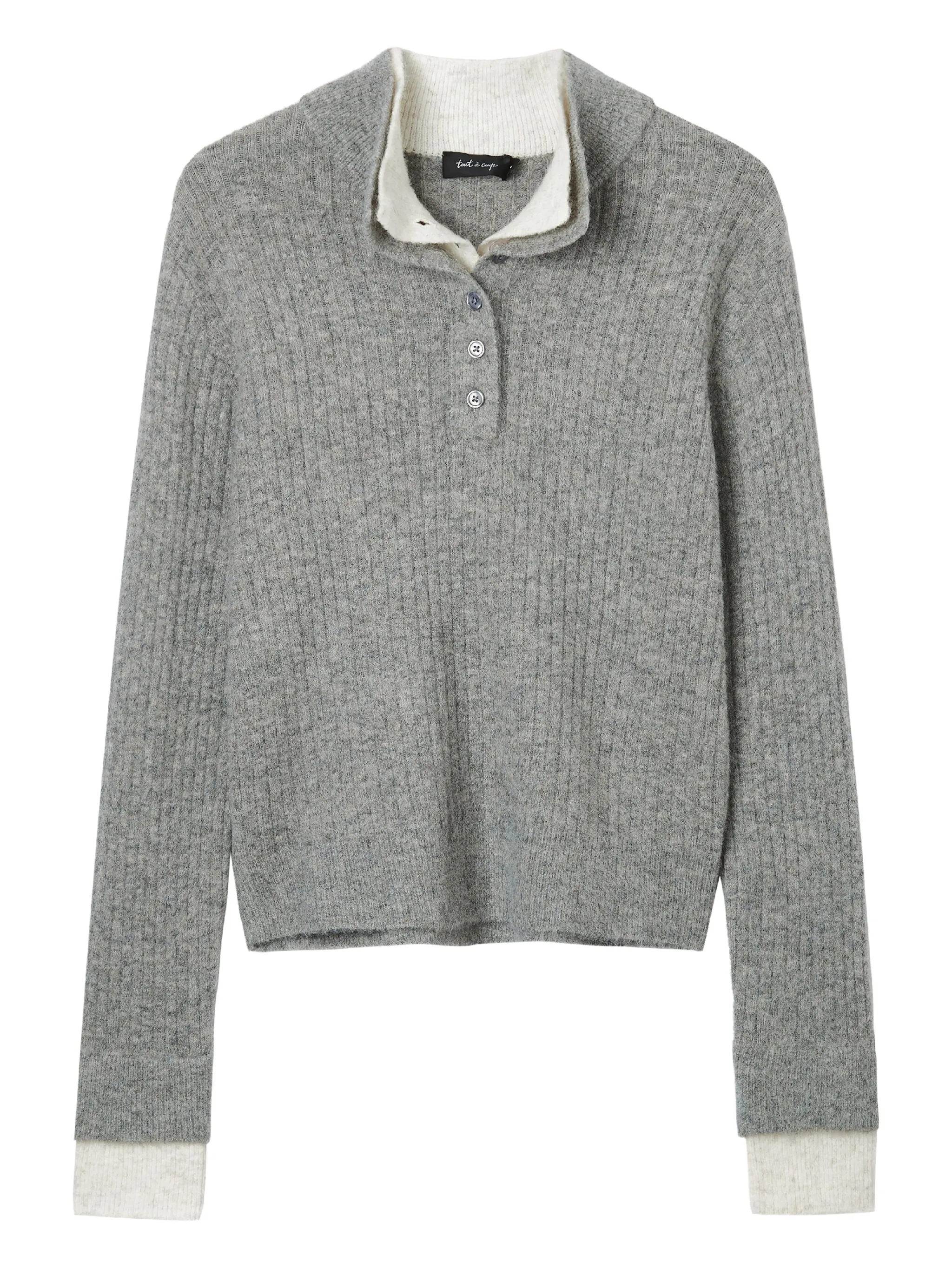 

Свитер в рубчик Tout A Coup, серый