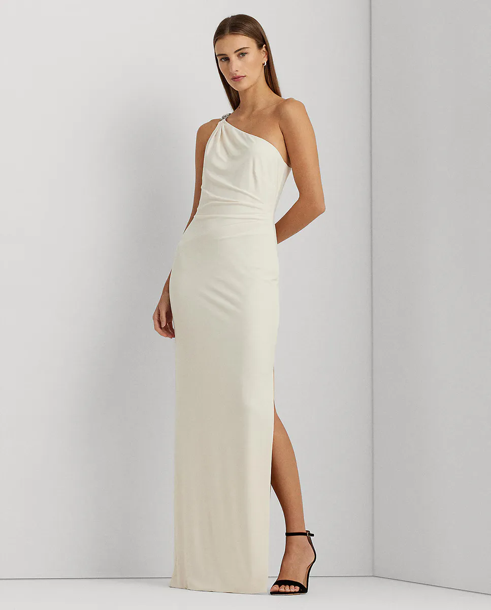 

Длинное платье с открытыми плечами Lauren Ralph Lauren, кремовый