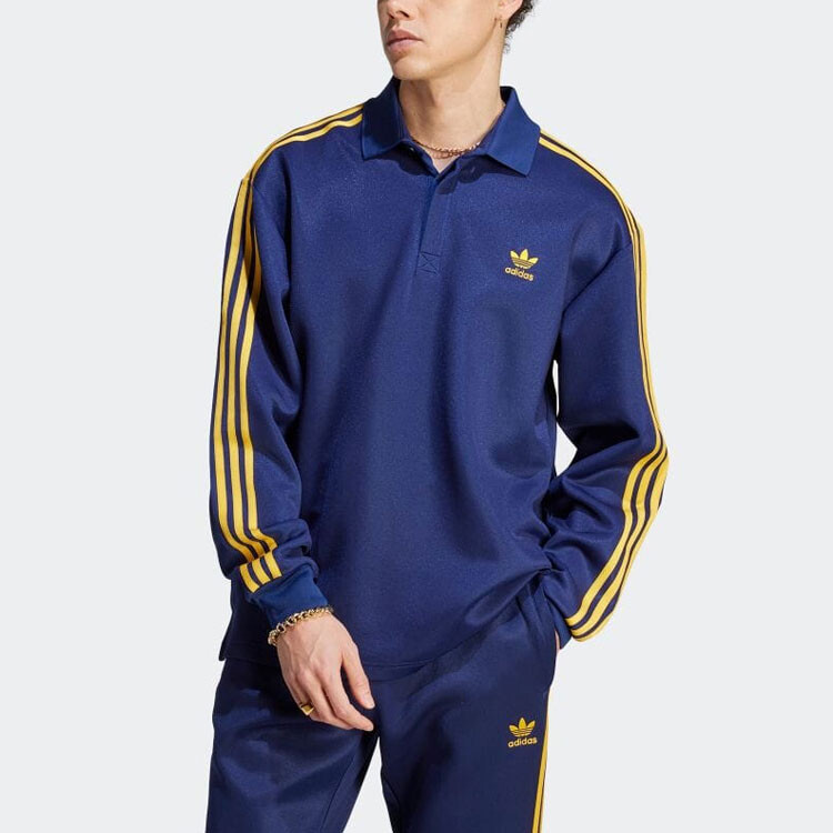 Рубашка поло ADICOLOR мужская темно-синяя Adidas Originals, темно-синий — фото 2