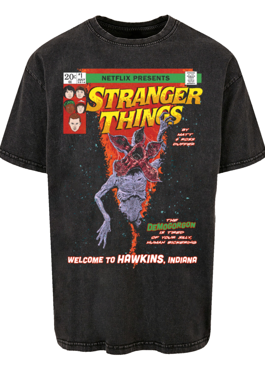 

Футболка F4NT4STIC Stranger Things Comic Cover Netflix TV Series, черный