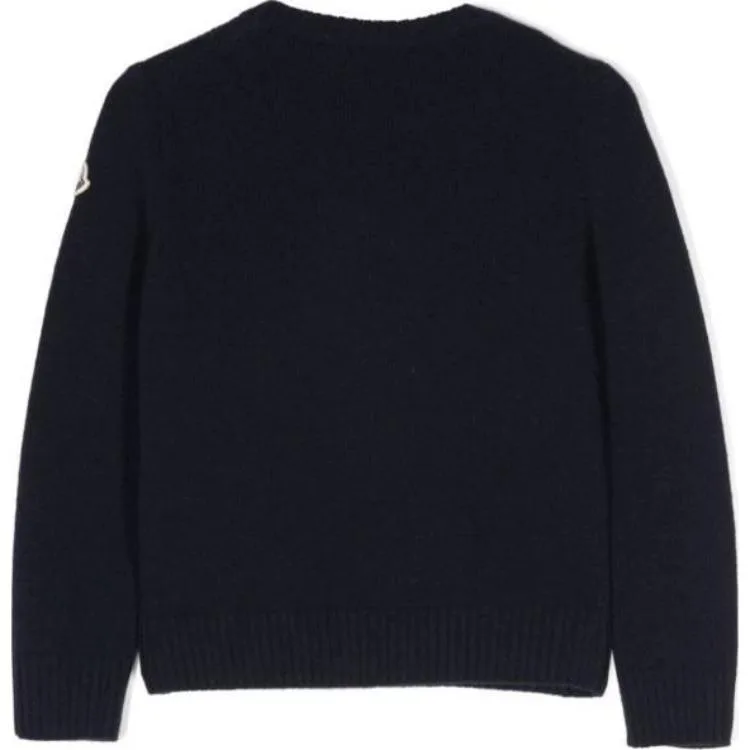 Детский свитер Crew Neck Moderate Moncler, черный — фото 4