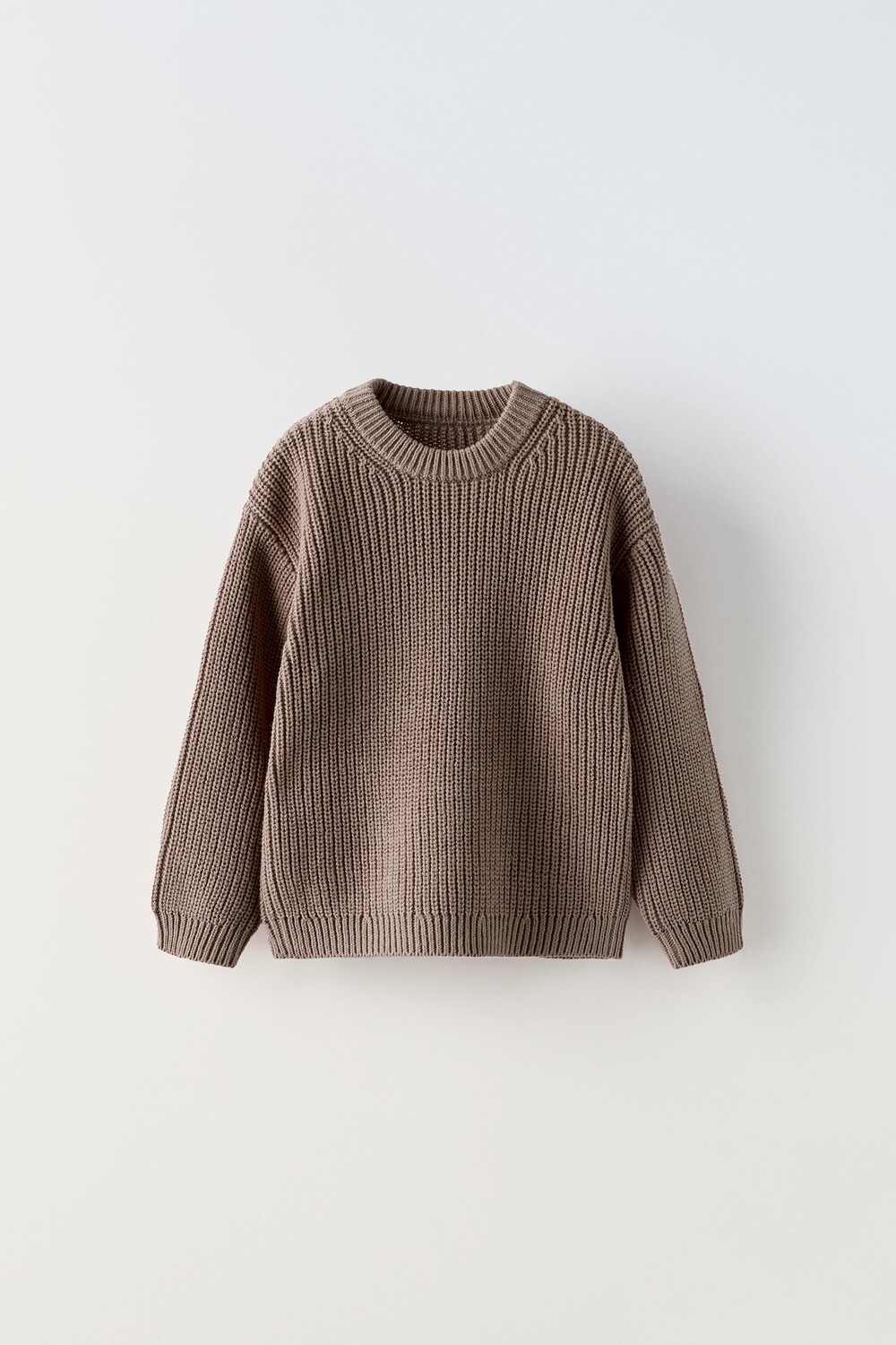 

Вязаный свитер ZARA, коричневый/серо-коричневый