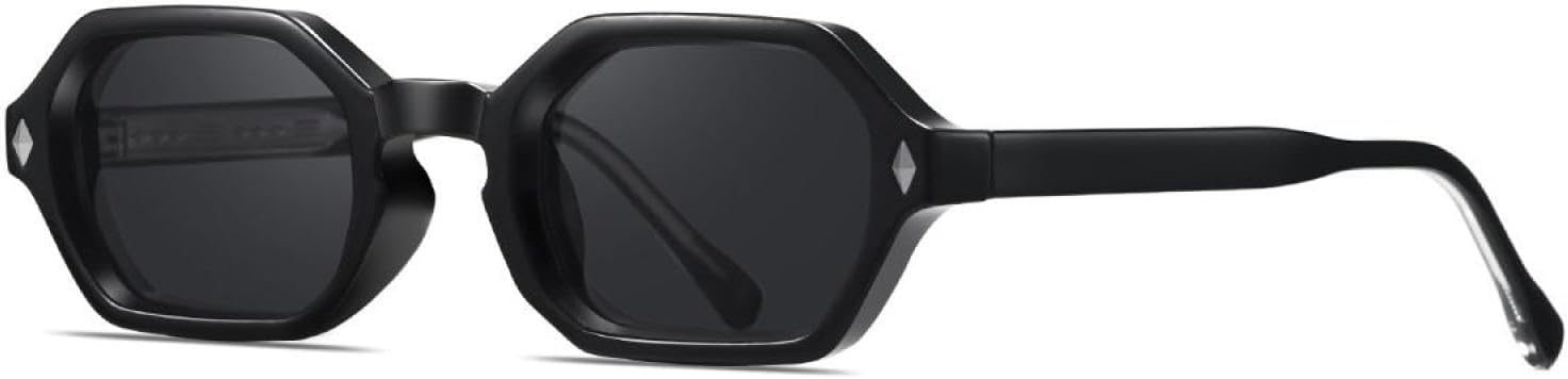 

Солнцезащитные очки в винтажной шестиугольной оправе, маленькие, для женщин и мужчин, роскошные, популярные, в стиле панк, с заклепками, для вождения TVTBBVV, Black Black