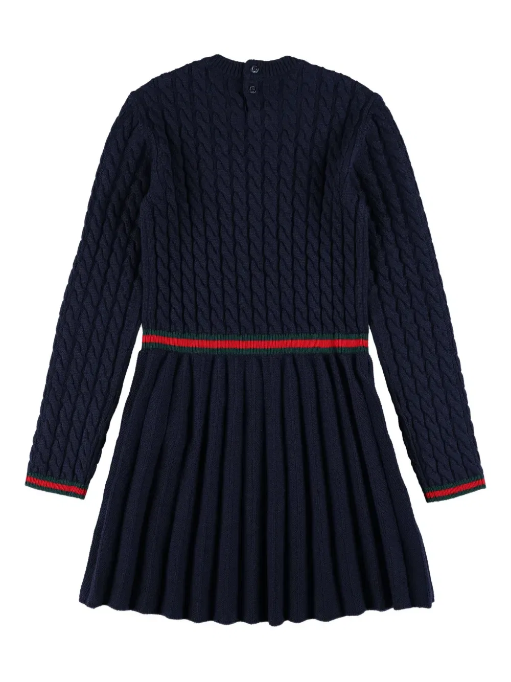 Платье крупной вязки со складками Gucci Kids, синий — фото 2