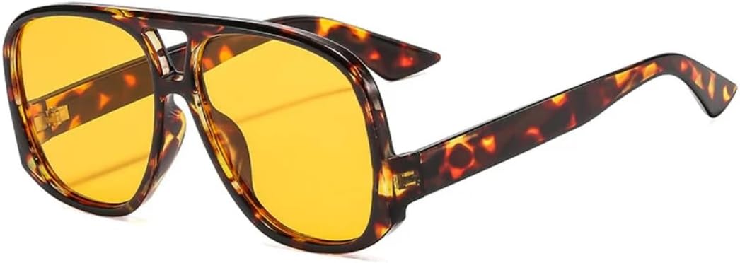 

Солнцезащитные очки с защитой от УФ-излучения UV400 | Увеличенная двойная перемычка | Сине-желтые | Для женщин и мужчин | Для занятий спортом на открытом воздухе и вождения DSVIGF, Leopard-orange