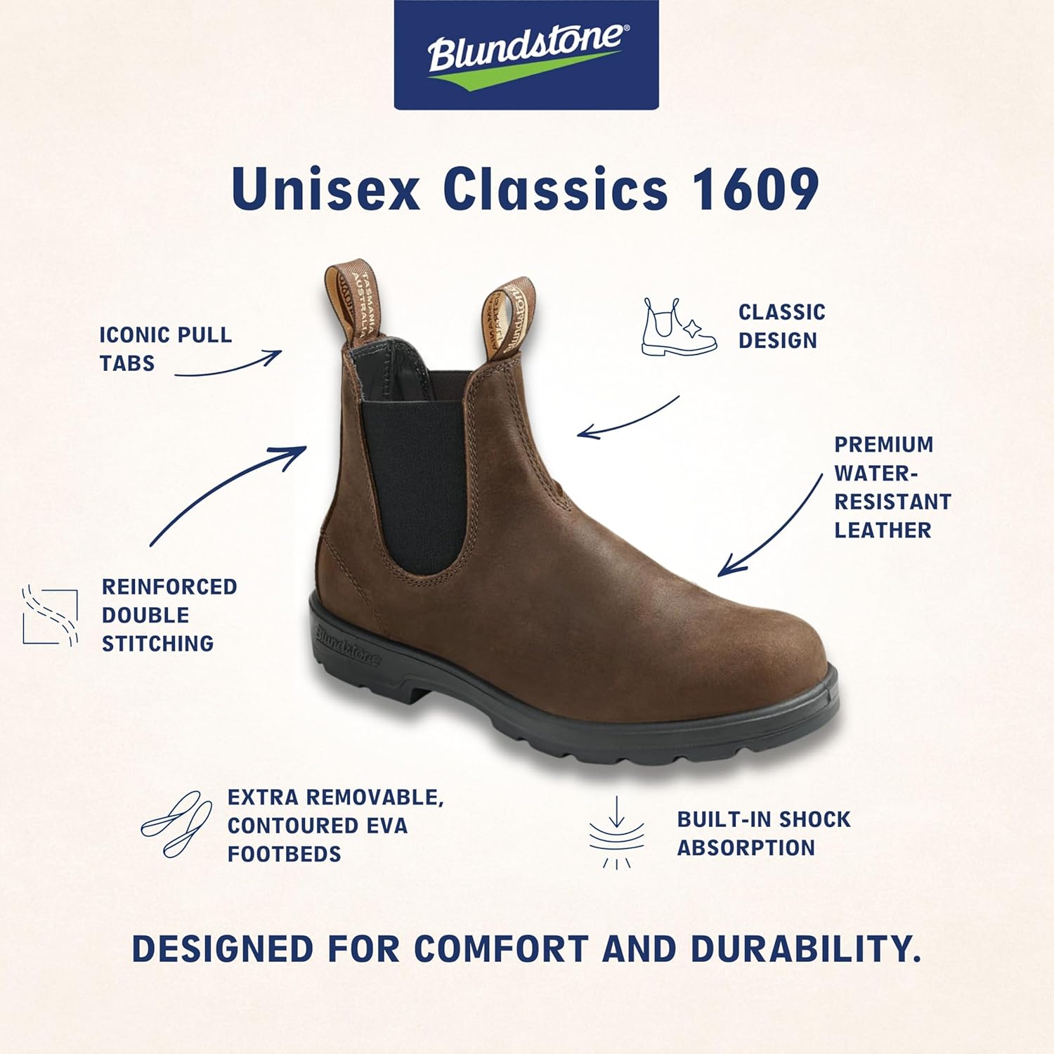 Классические ботинки Blundstone Chelsea для мужчин и женщин, коричневый — фото 4