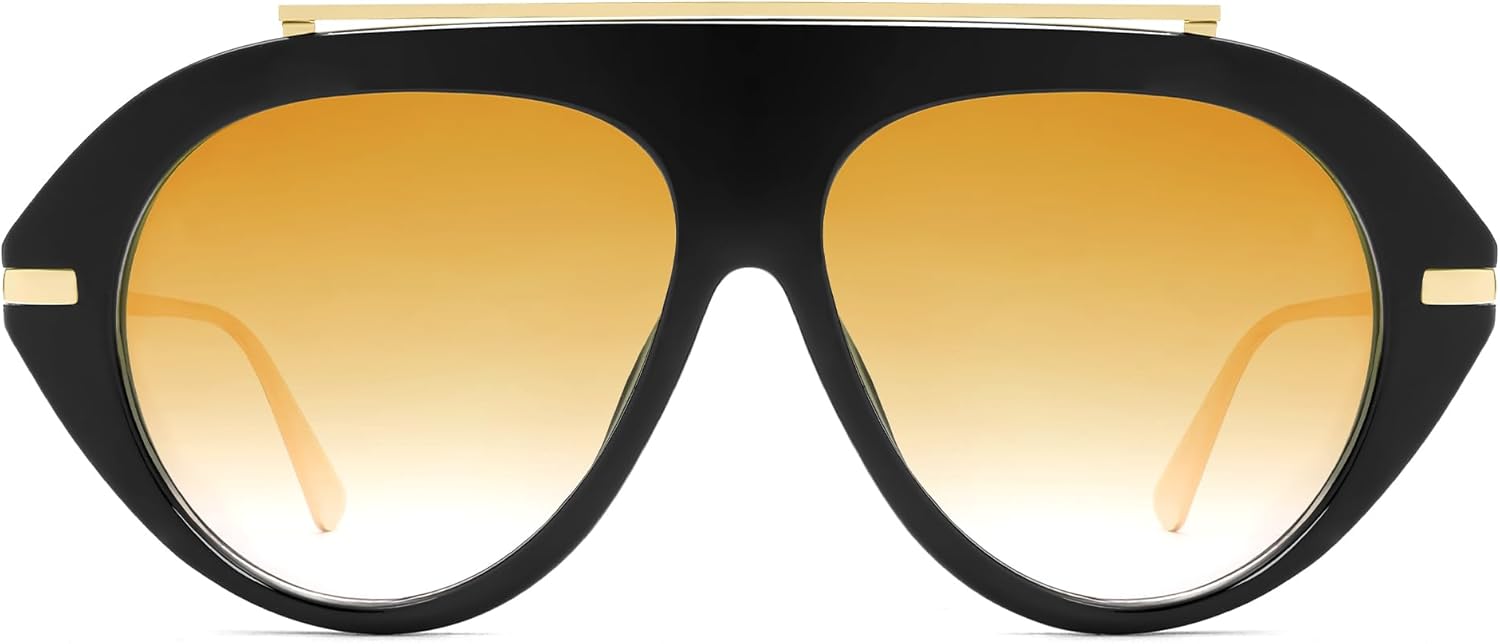 

Модные солнцезащитные очки-авиаторы VANLINKER большого размера, золотистого цвета, для женщин и мужчин, в стиле ретро 70-х, модель VL9912, C2-gradient Orange Lens/Black/Gold Frame