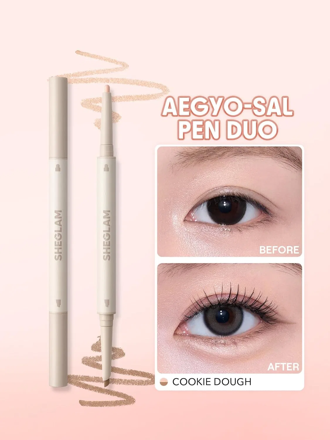 Карандаш для макияжа глаз «Lumi-Eye Aegyo-Sal Pen Duo» от SHEGLAM Sheglam, Cookie Dough — фото 2