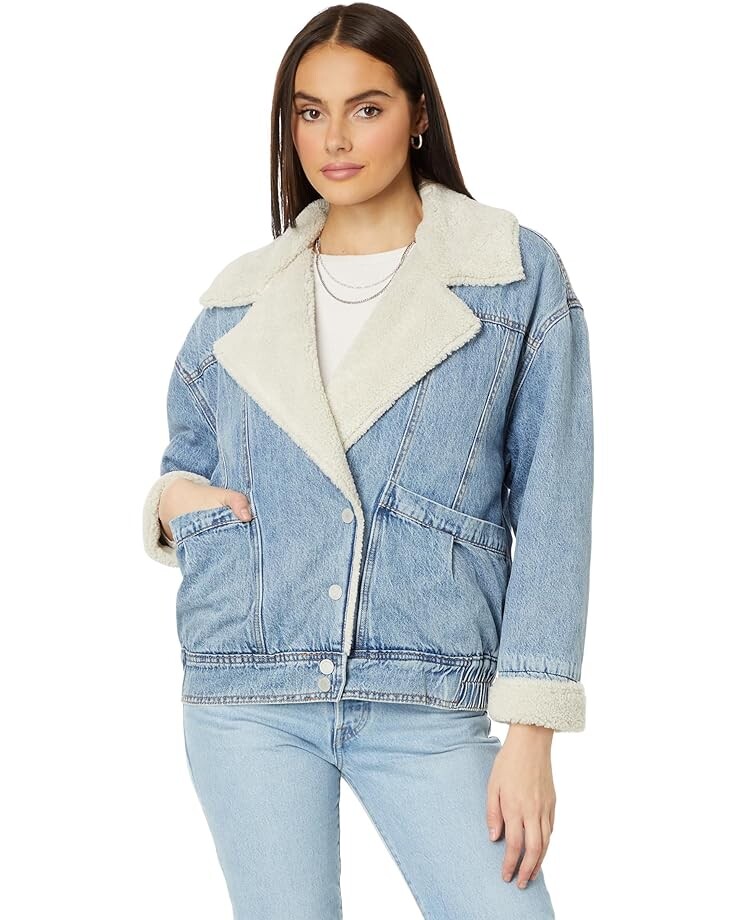 

Куртка Blank NYC Denim and Sherpa Oversized in Crash Course, цвет Crash Course