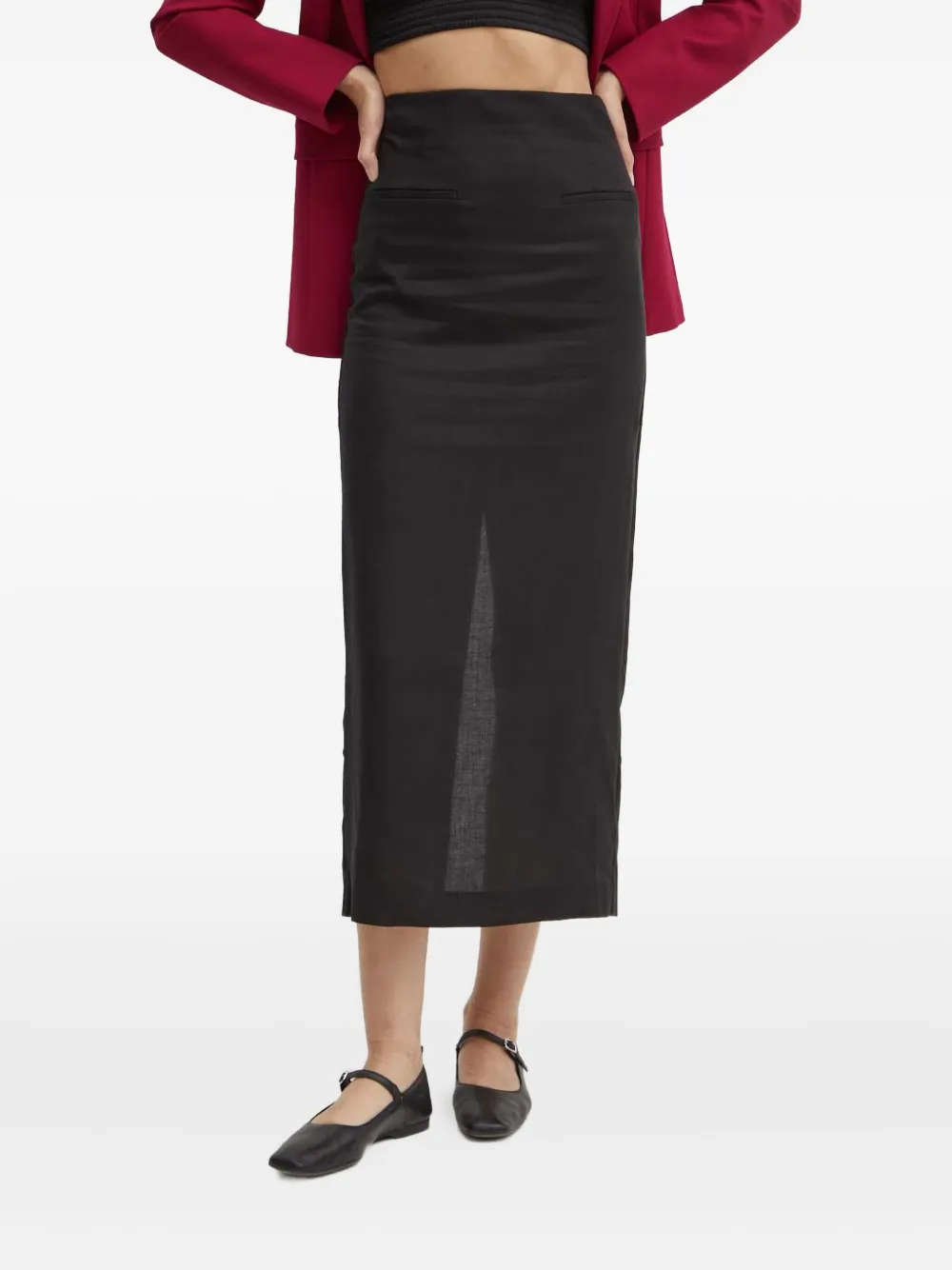 

Юбка-миди с завышенной талией Bardot, черный