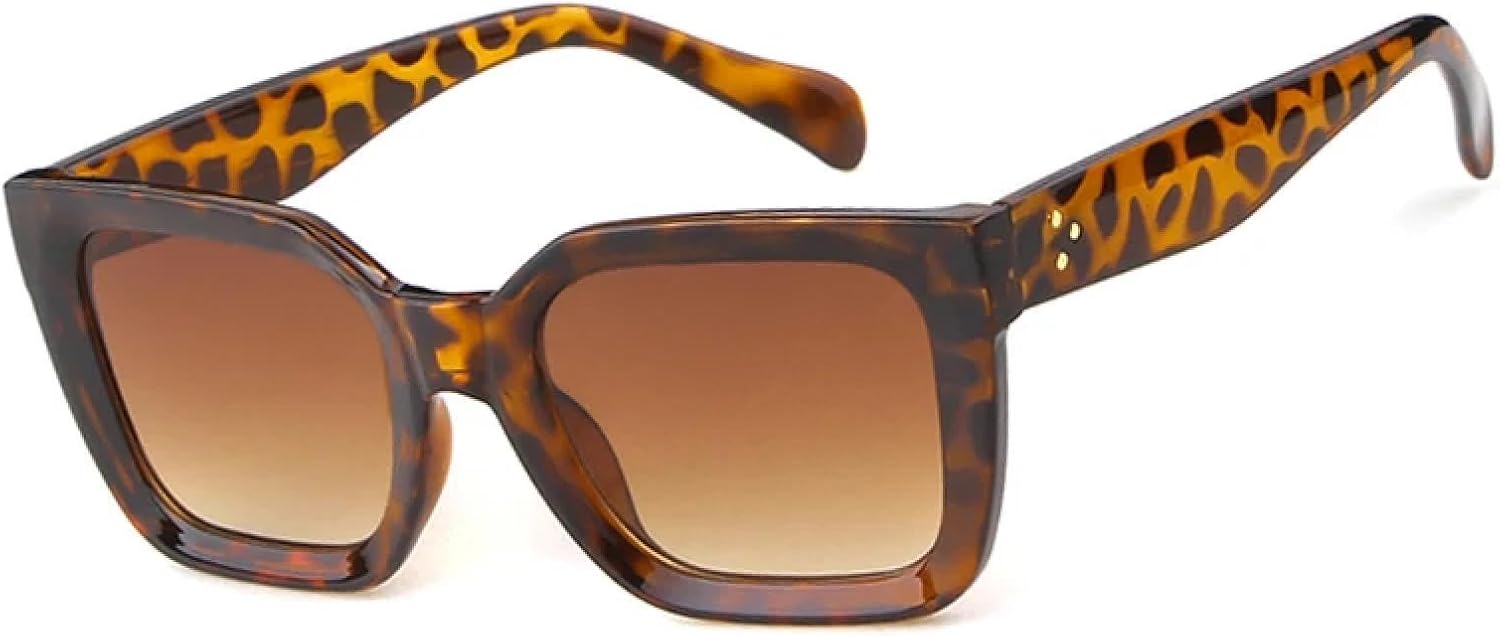 

Квадратные солнцезащитные очки для женщин, классические солнцезащитные очки с градиентным переходом цвета, модные, маленькие, прямоугольные, для активного отдыха, оправа под черепаховую панцирь с заклепками WNCKSQ, C1