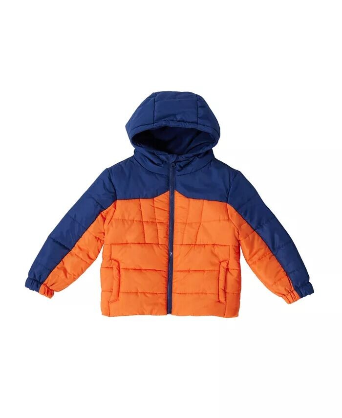 

Пуховик с флисовой подкладкой и капюшоном для мальчиков Bear paw Little Boys в стиле колор-блок Bearpaw, красный