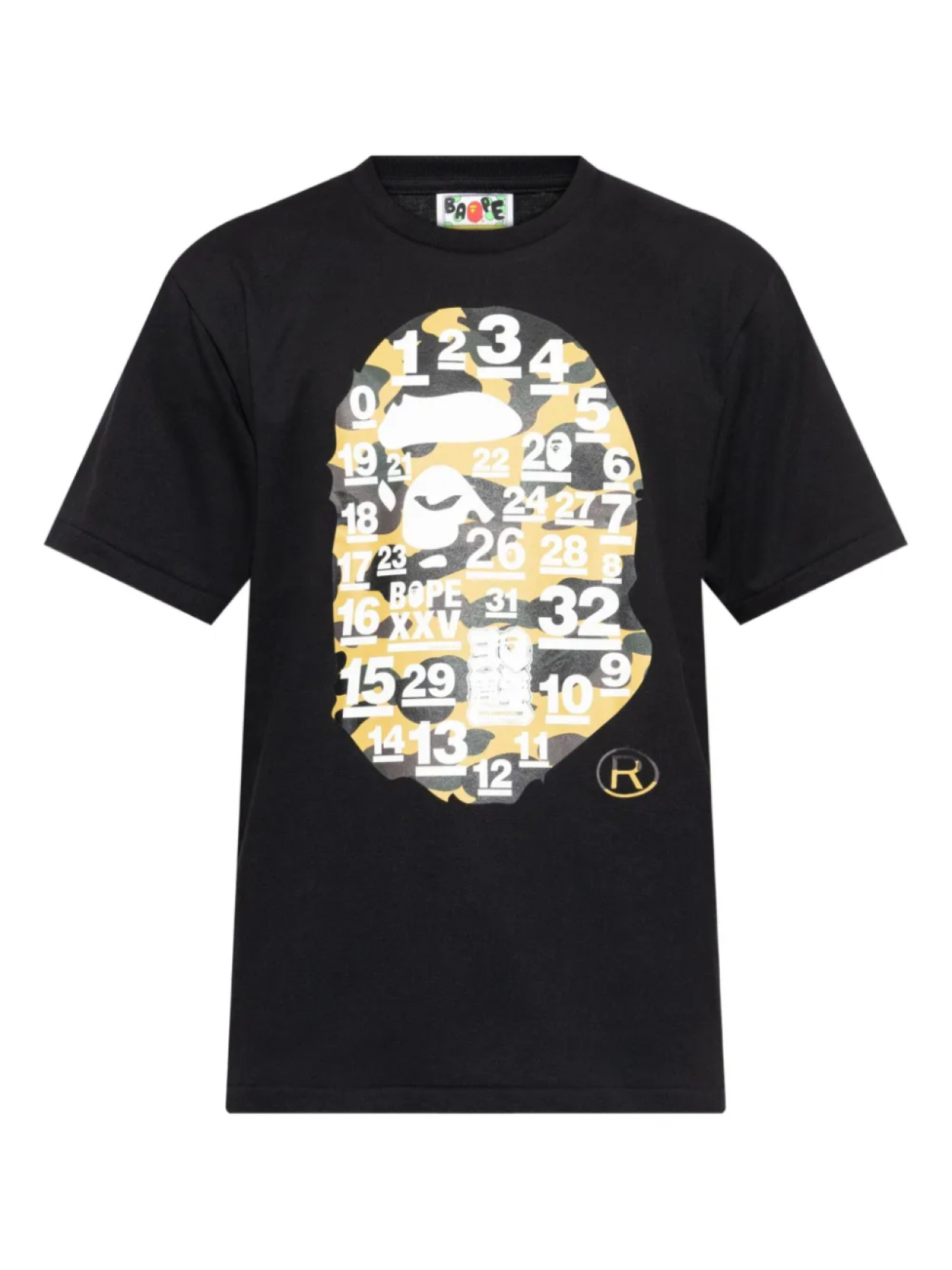 

A BATHING APE 32nd Anniv. Big Ape Head Футболка, черный