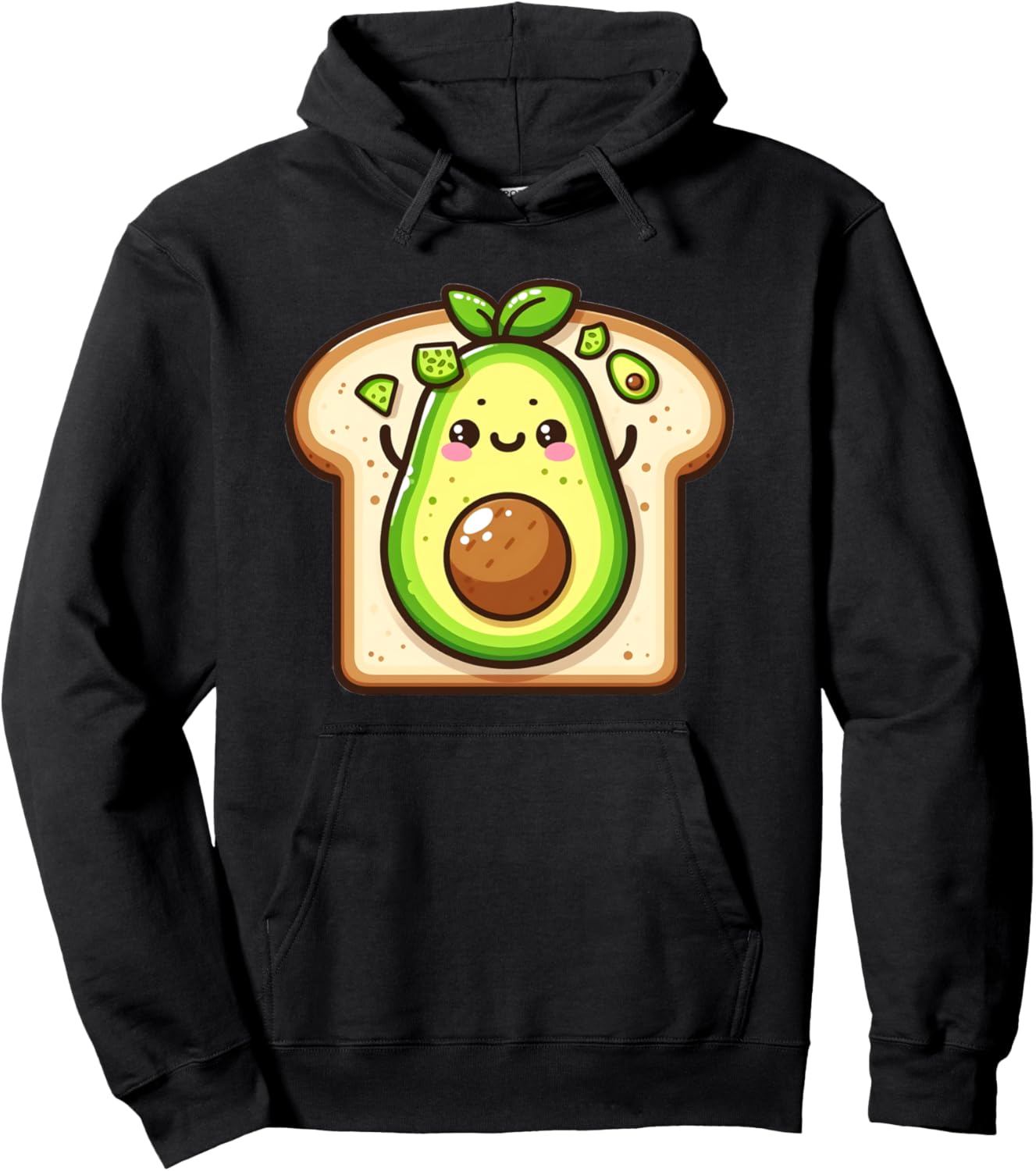 

Милая толстовка с изображением тоста с авокадо Kawaii Avocado Toast Collection, черный