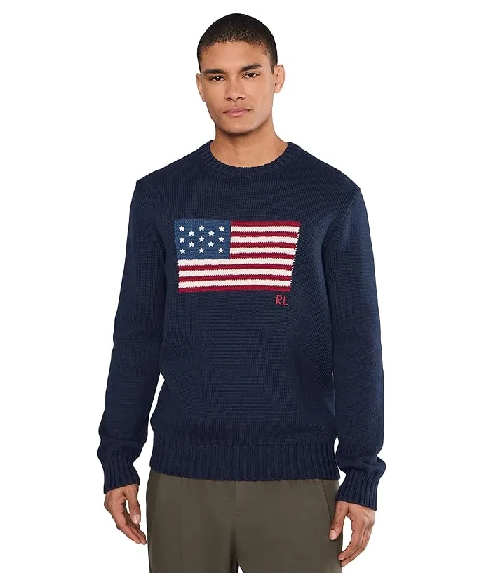 Свитер с флагом The Iconic Flag Sweater Polo Ralph Lauren, Hudson Norfolk Blue