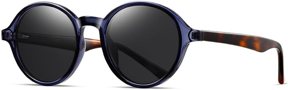 

Мужские солнцезащитные очки в стиле ретро, ​​круглые, для активного отдыха и вождения, модные панк-очки, двухцветные, с защитой от УФ-излучения UV400, роскошные женские солнцезащитные очки TKKTLLT, Blue Leopard Gray