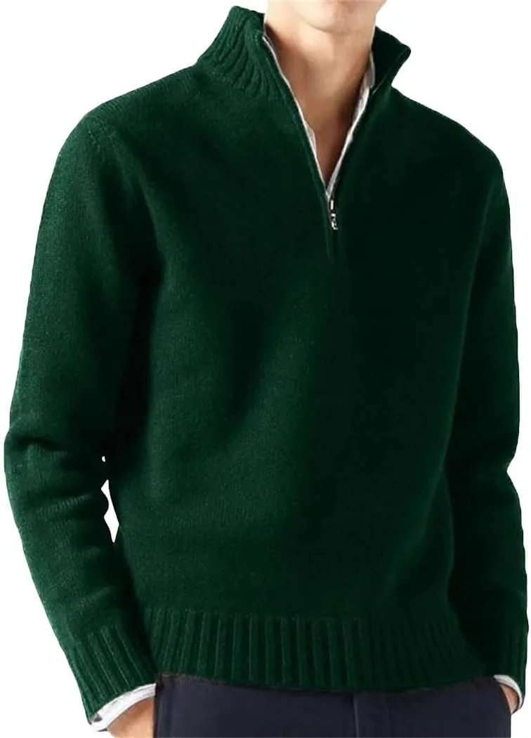 

Мужской вязаный свитер с воротником-гольф