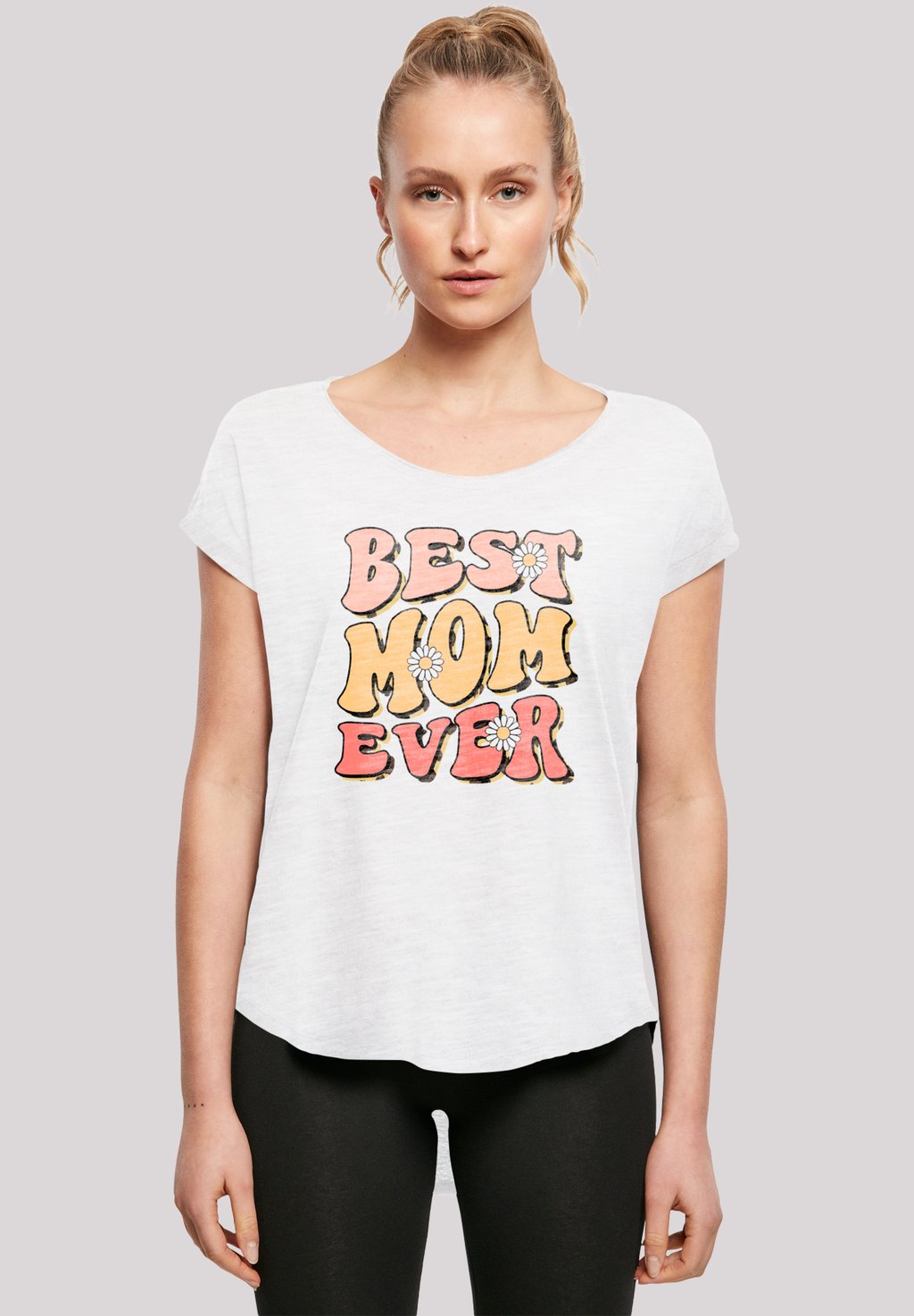 

Футболка с принтом BEST EVER RETRO BLUMENMUSTER F4NT4STIC, белый