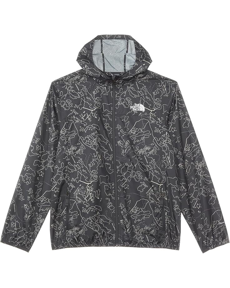 

Куртка The North Face Kids Never Stop Hooded WindWall Jacket, цвет Asphalt Grey Bouldering Guide Print
