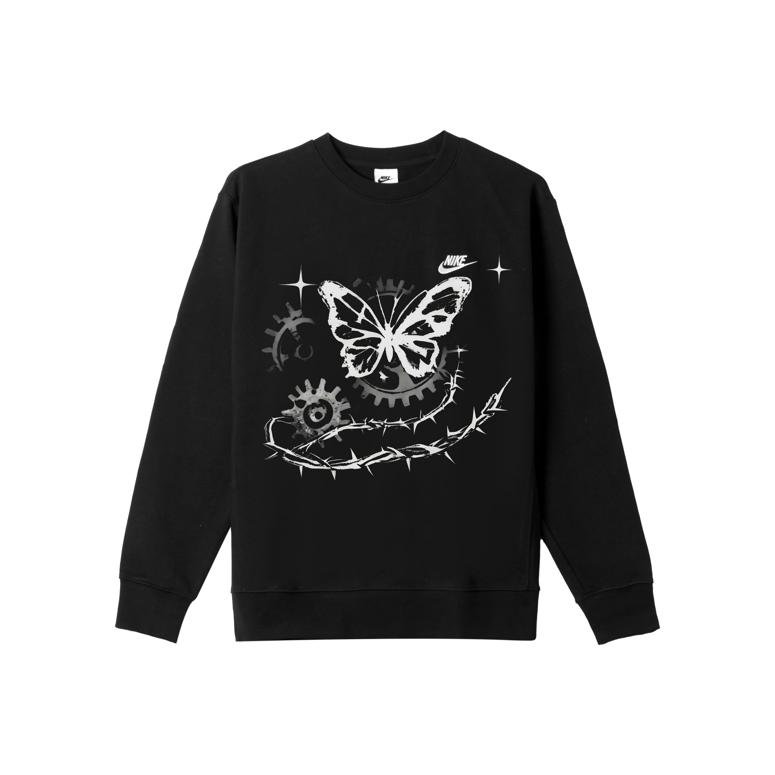 

Nike Свитшот мужской черный с круглым вырезом, умеренно свободный, обычный крой