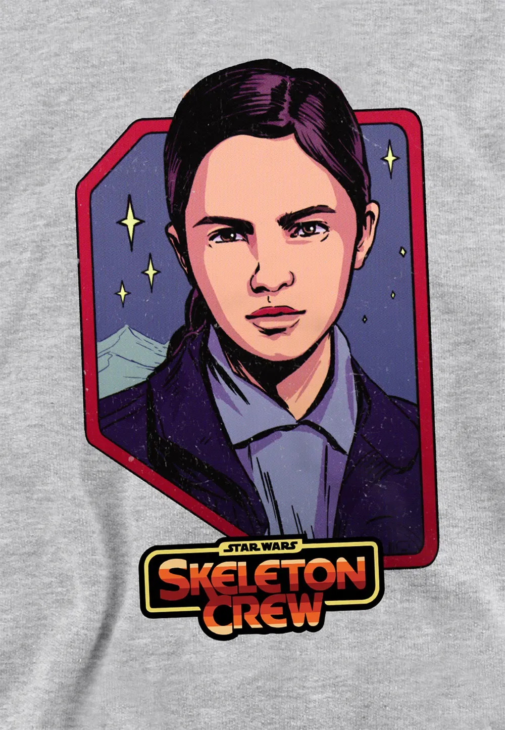 Детский худи Star Wars Skeleton Crew Fern Badge, Disney, серый — фото 2