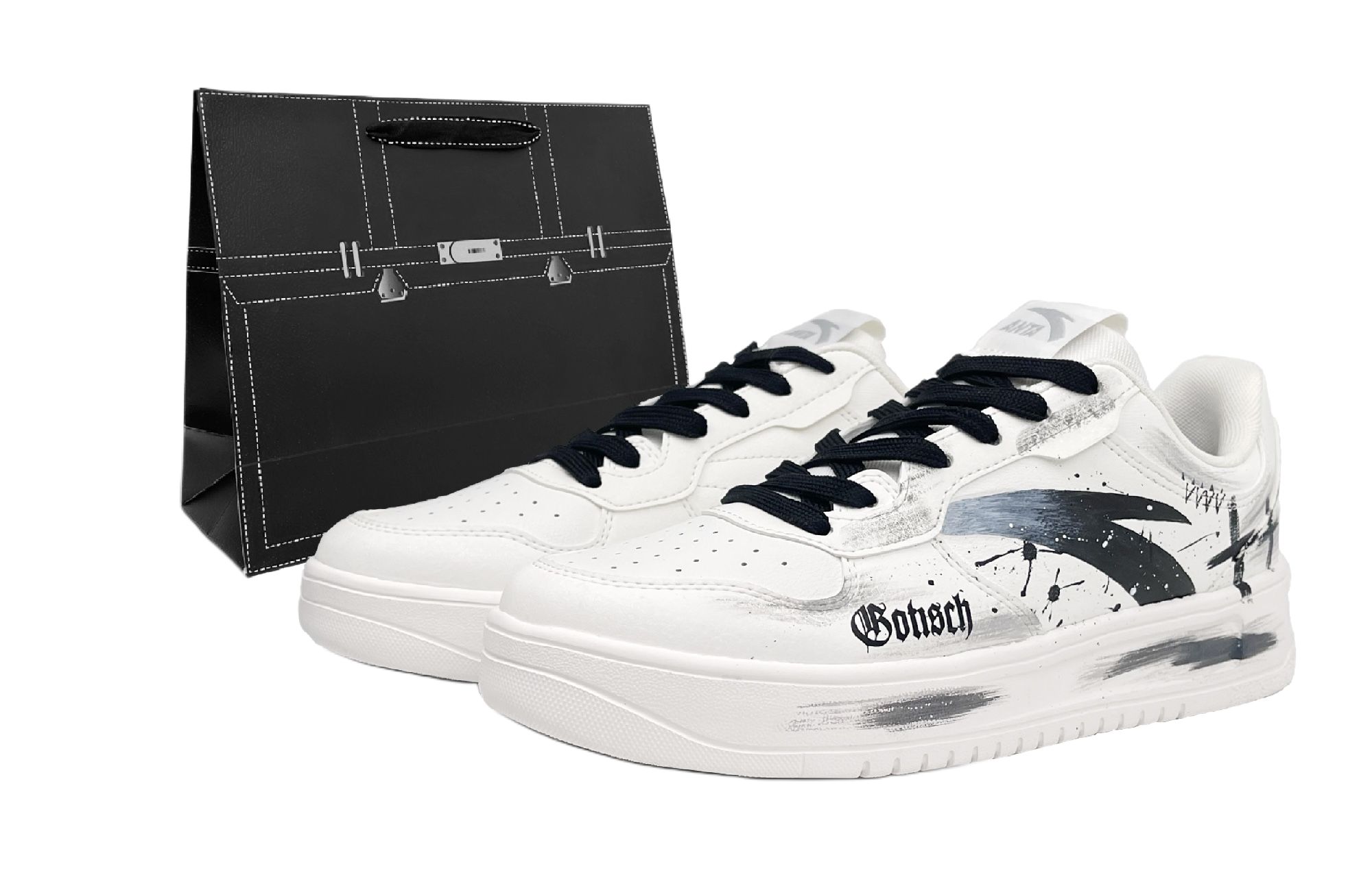 

ANTA Легкие нескользящие амортизирующие низкие кроссовки для скейтбординга мужские черно-белые