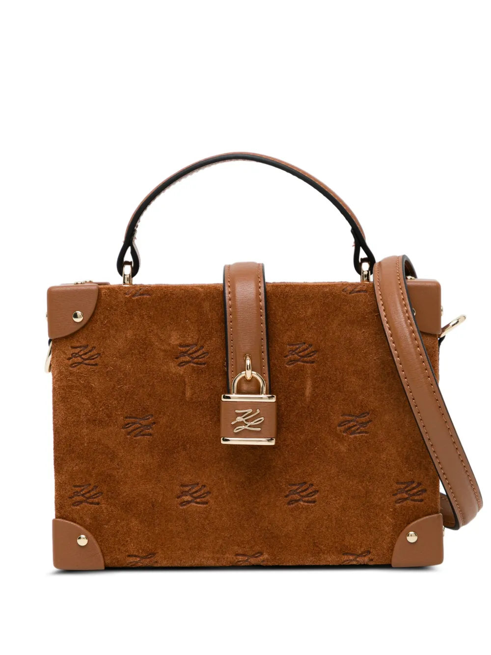 

Сумка-трунк Autograph с замком-подвеской Karl Lagerfeld, коричневый