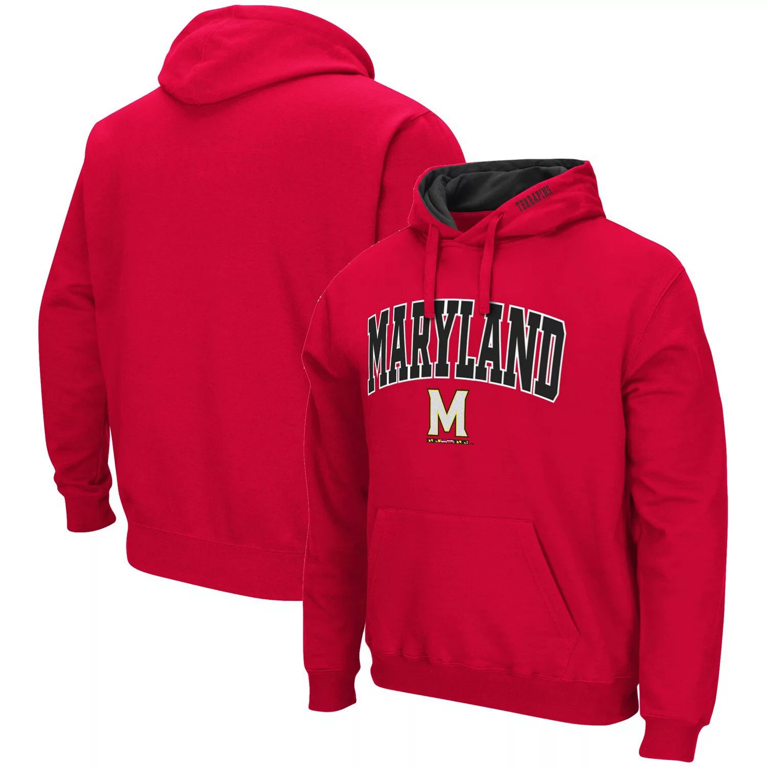 

Мужской красный пуловер с капюшоном Maryland Terrapins Arch & Logo 3.0 Colosseum