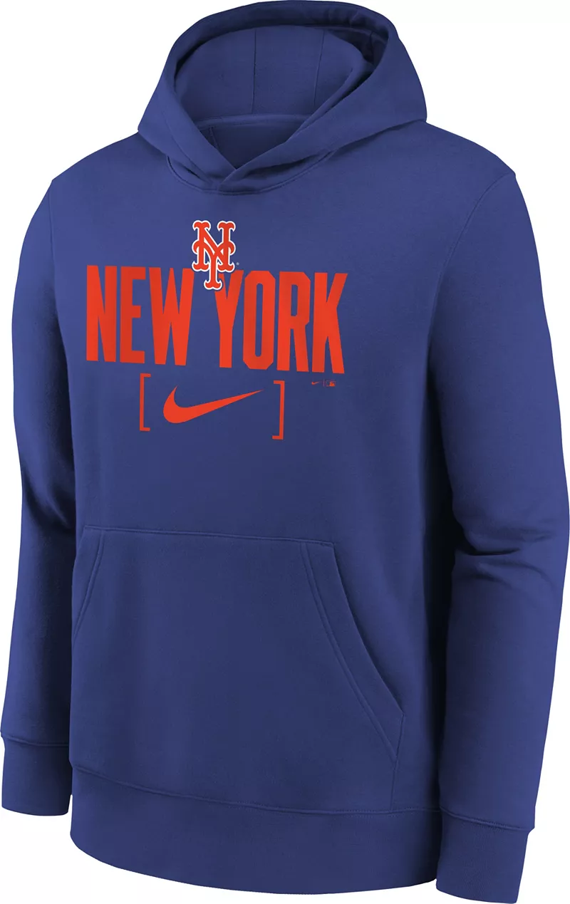 

Одежда для команды MLB, молодежный синий пуловер с капюшоном New York Mets Club MLB Team Apparel