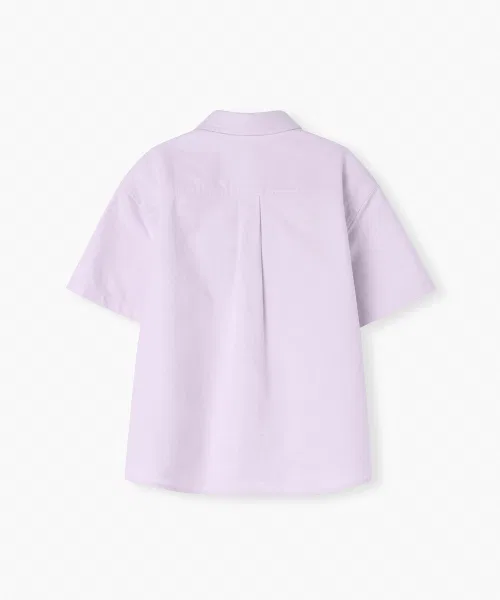 Детская рубашка MUSINSA STANDARD KIDS оверсайз оксфордская с коротким рукавом — фото 3