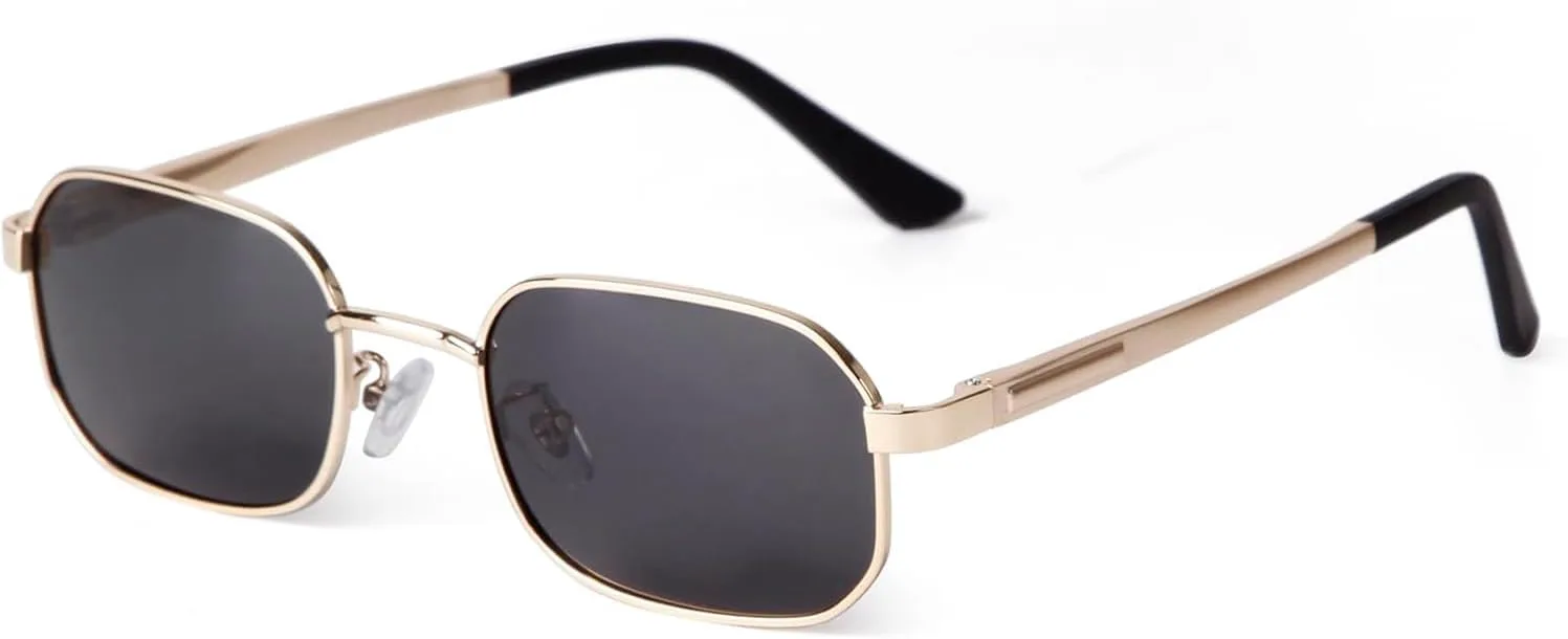 

Поляризованные квадратные солнцезащитные очки для женщин и мужчин, модные ретро-очки в легкой золотистой металлической оправе Thryvox, Gold Frame\grey Lens