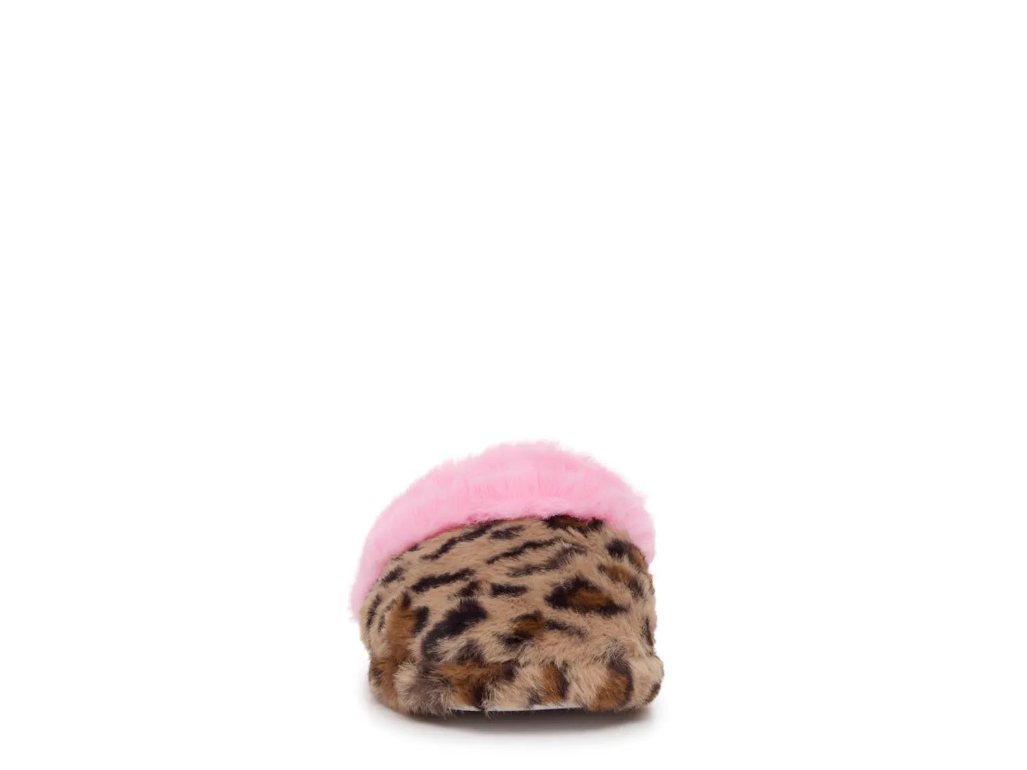 Тапочки OMG Accessories Leopard Gem Plush Slipper - Kids', коричневый/бежевый леопардовый принт — фото 2