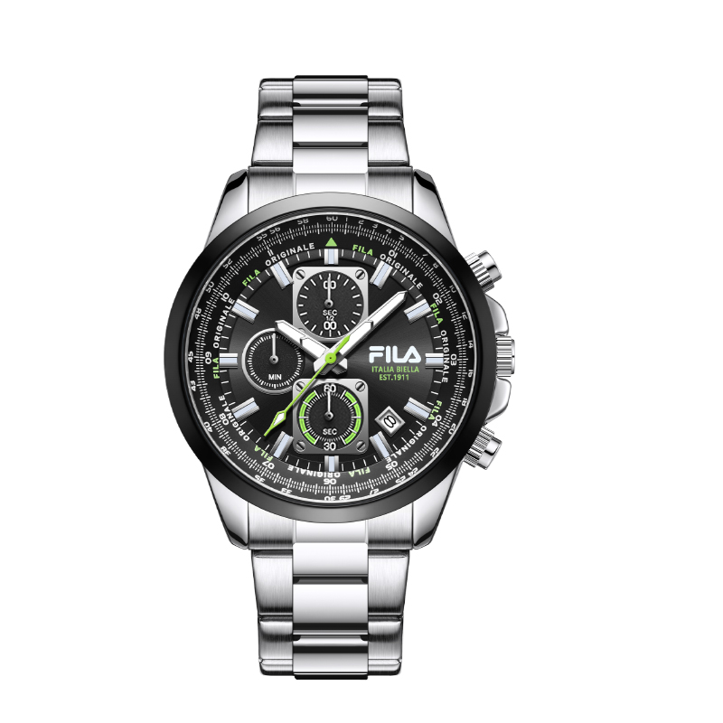 

FILA Часы Quartz Movement Steel Strap Blue Dial Men's Watch, 6644-002 Black