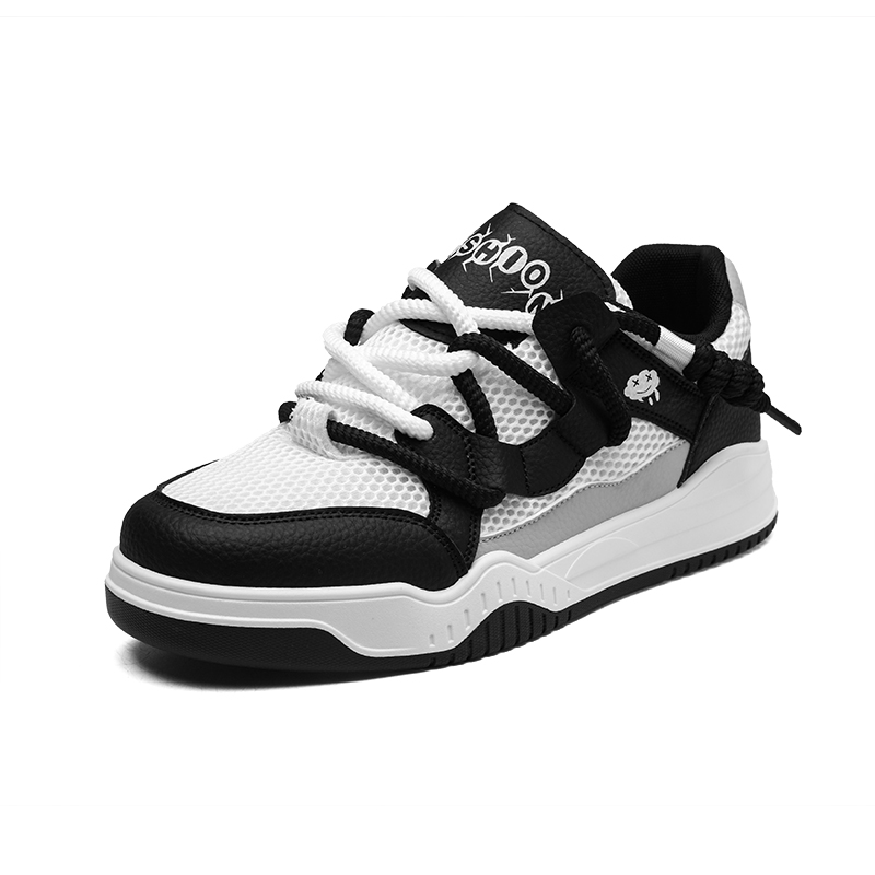 

SHOUBA Низкие скейтерские кроссовки мужские бело-черные, цвет White Black