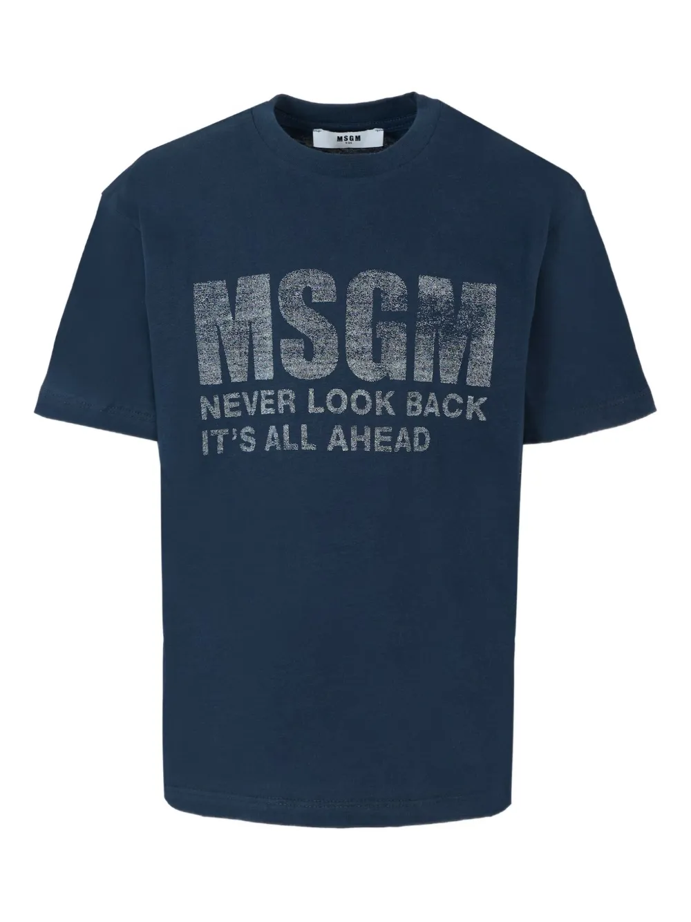 

Футболка с коротким рукавом и лозунгом MSGM Kids, синий