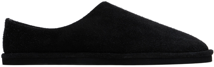 Черные замшевые тапочки AURALEE, Black suede