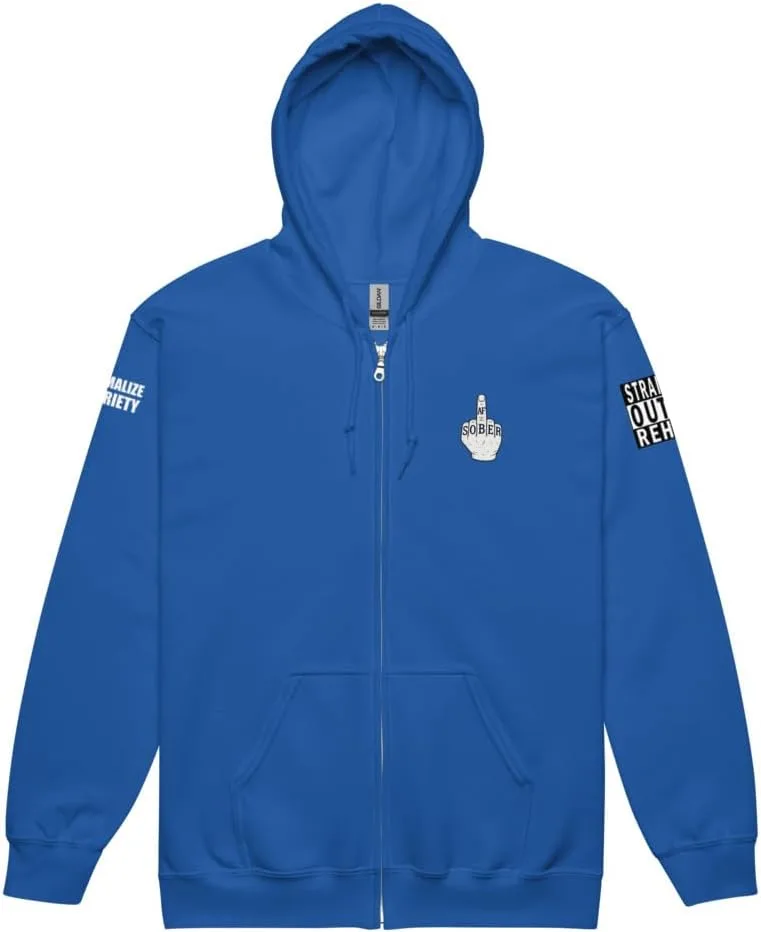 

Толстовка с молнией Sober AF Straight Outta Rehab Jakey Brand